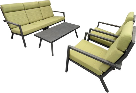 Driesprong Collection Set angelina lounge 4 delig antraciet - - Groen