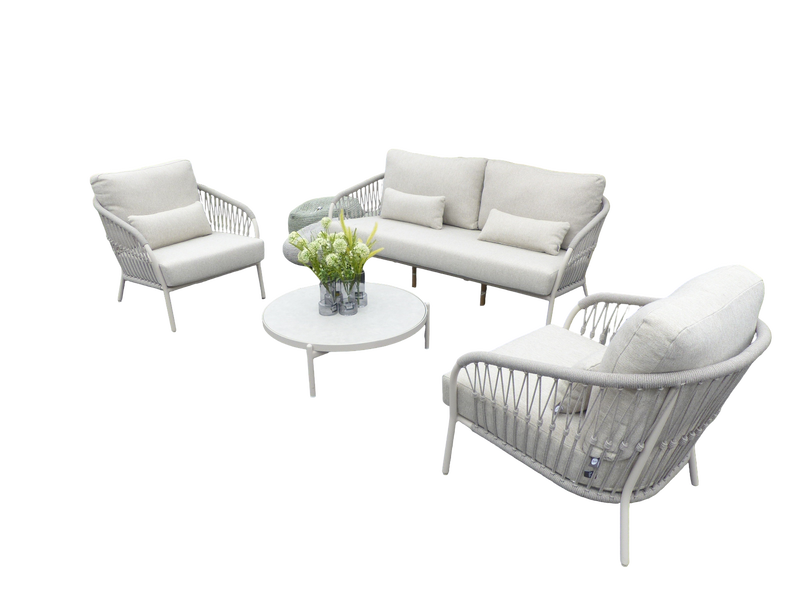 SUNS Dolce loungeset camel sand/teak/keramiek incl. natural gravel kussens Suns - Suns