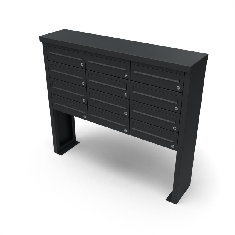 Geroba Multibox brievenbus 3 breed 4 hoog II Geroba - Geroba - Zwart