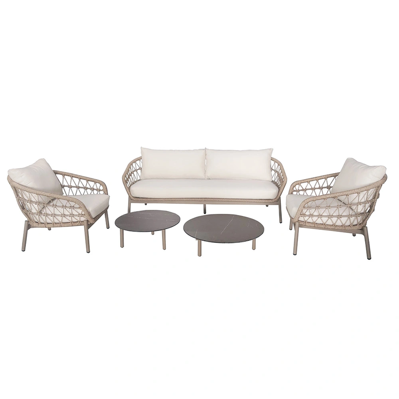 Buitengewoon de Boet Kaprun Sofa Loungeset Bruin/Wit Buitengewoon de Boet - Buitengewoon de boet