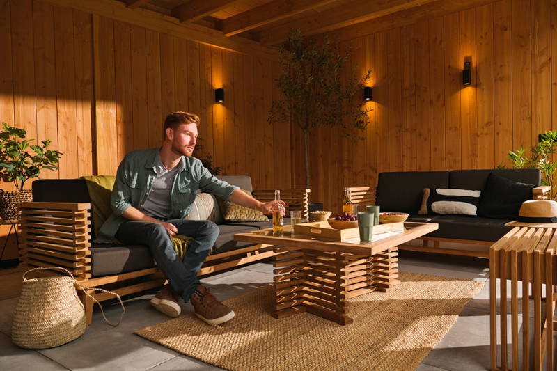 Tuindeco Riverside teak 2-zits bank incl. kussens Tuindeco - Tuindeco