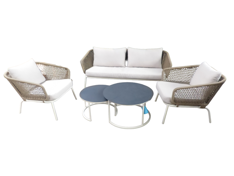 Eurofleur Aanbieding Eagle loungeset oyster incl. natural taupe kussens Eurofleur Aanbieding - Eurofleur aanbieding