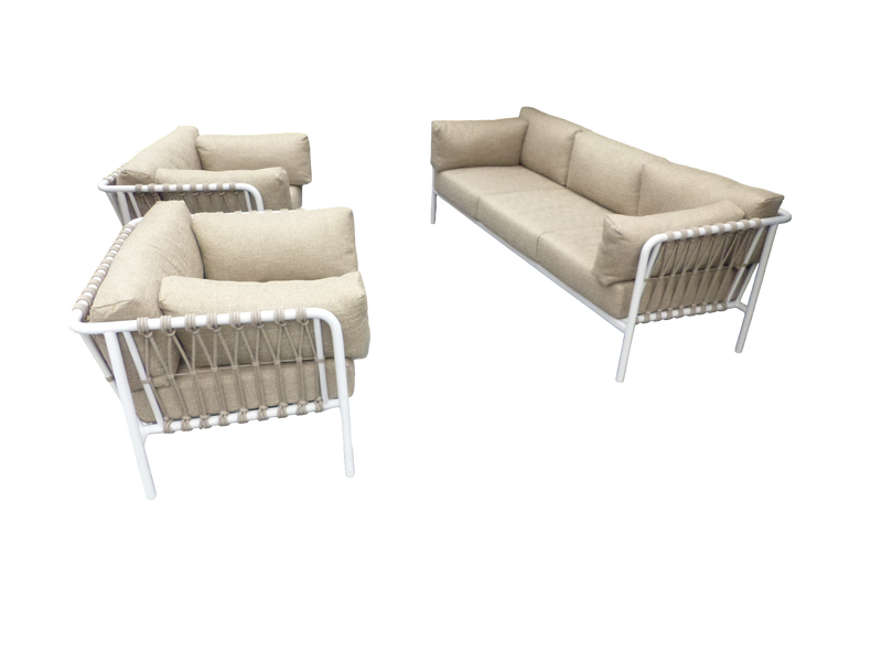 Set van 2 Linda lage fauteuils camel/safari en een Linda lage bank camel/safari Yoi - Yoi - Geel