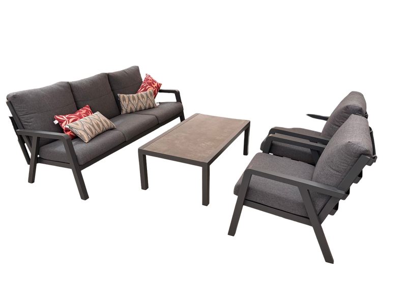 Driesprong Collection Domenico loungeset met tafel antraciet 4-delig Driesprong Collection - Driesprong collection - Grijs