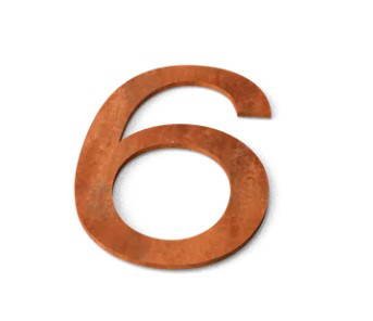 Geroba Nummer 6 Model: Huisnummer Cortenstaal Geroba - Geroba - Bruin