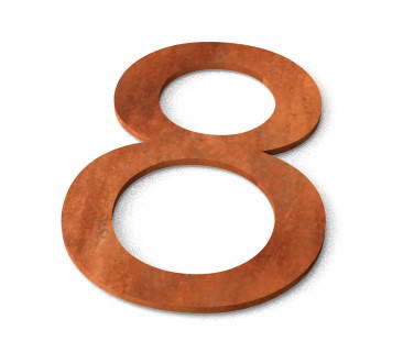 Geroba Nummer 8 Model: Huisnummer Cortenstaal Geroba - Geroba - Bruin