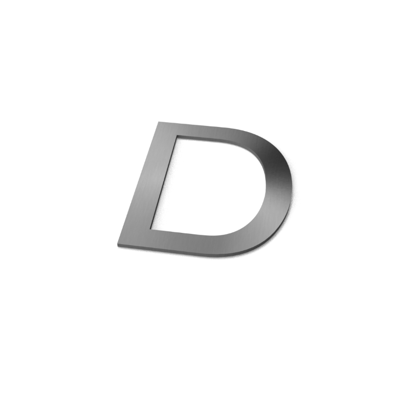 Geroba Letter D Model: Huisletter RVS Geroba - Geroba - Grijs