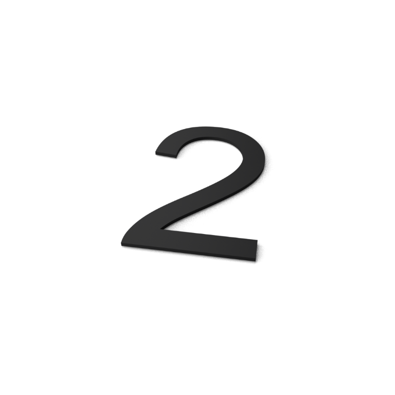 Geroba Nummer 2 Model: Huisnummer Staal Geroba - Geroba - Zwart