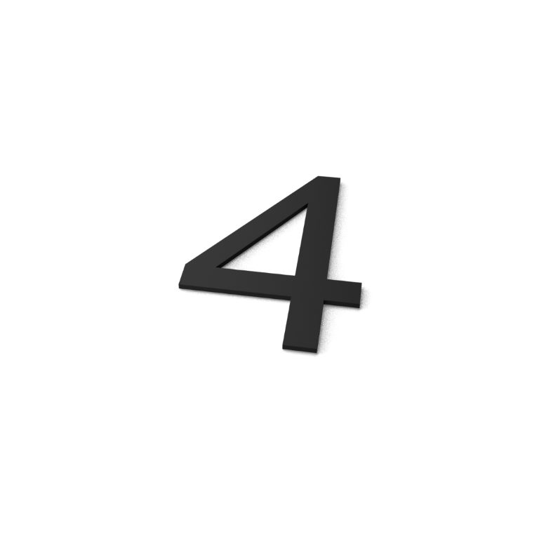 Geroba Nummer 4 Model: Huisnummer Staal Geroba - Geroba - Zwart