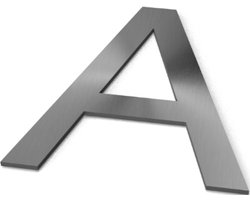 Geroba Letter A Model: Huisletter RVS - - Grijs