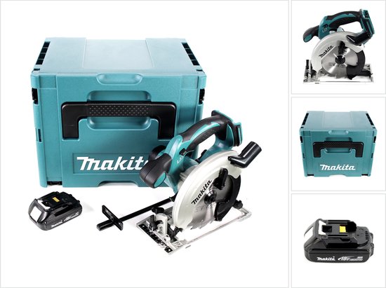 Makita DSS 611 Y1J Sierra circular sin cable 18V 165 mm en Makpac + 1x batería 1,5Ah - sin cargador