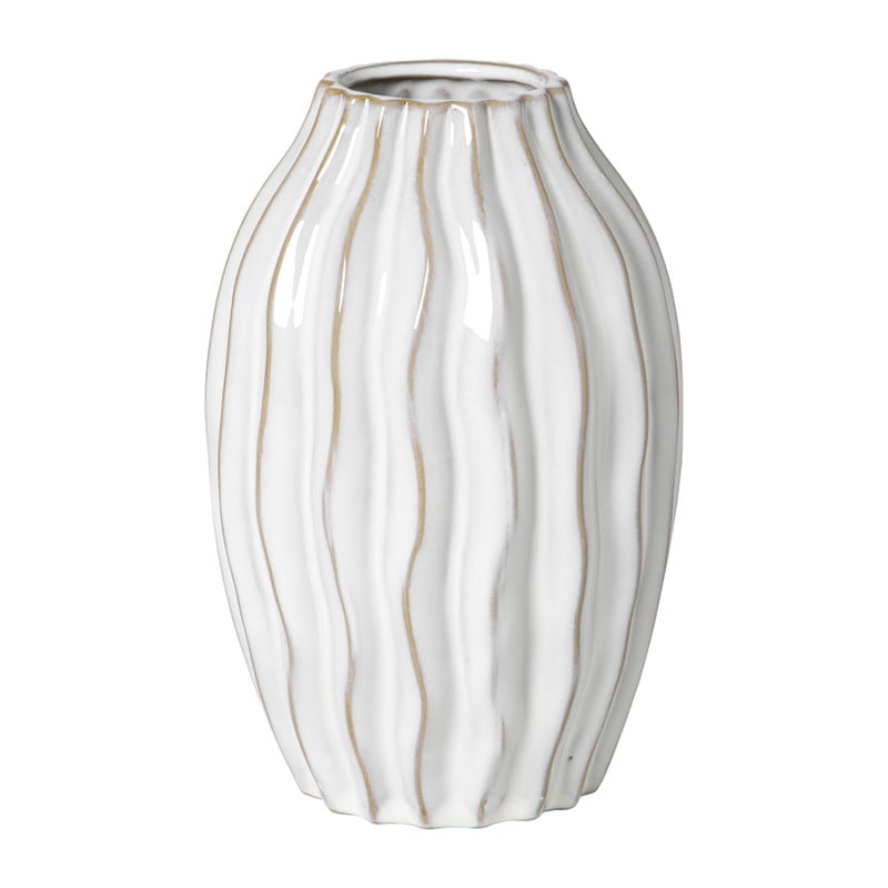 Vaas ribbel - grijs - ø13.5x20 cm