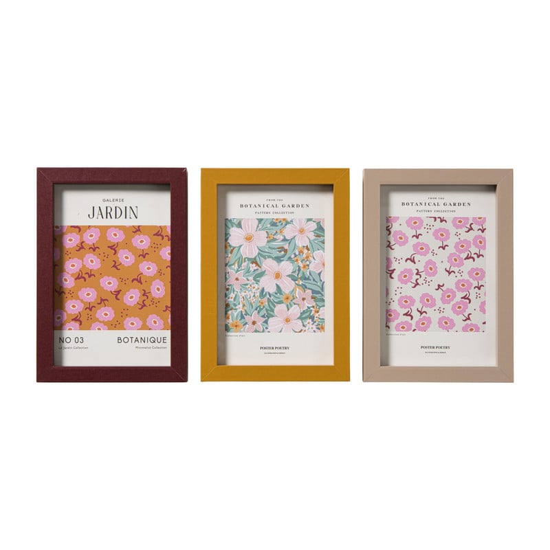 Fotolijsten set van 3 - beige/oker/rood - 10x15 cm