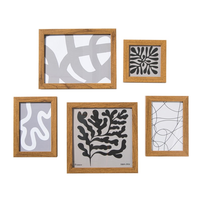 Fotolijstjes - hout - set van 5