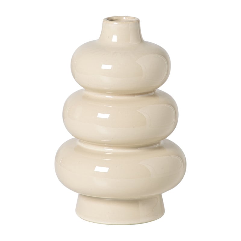 Vaas drielaags - beige - ø15.5x25.5 cm