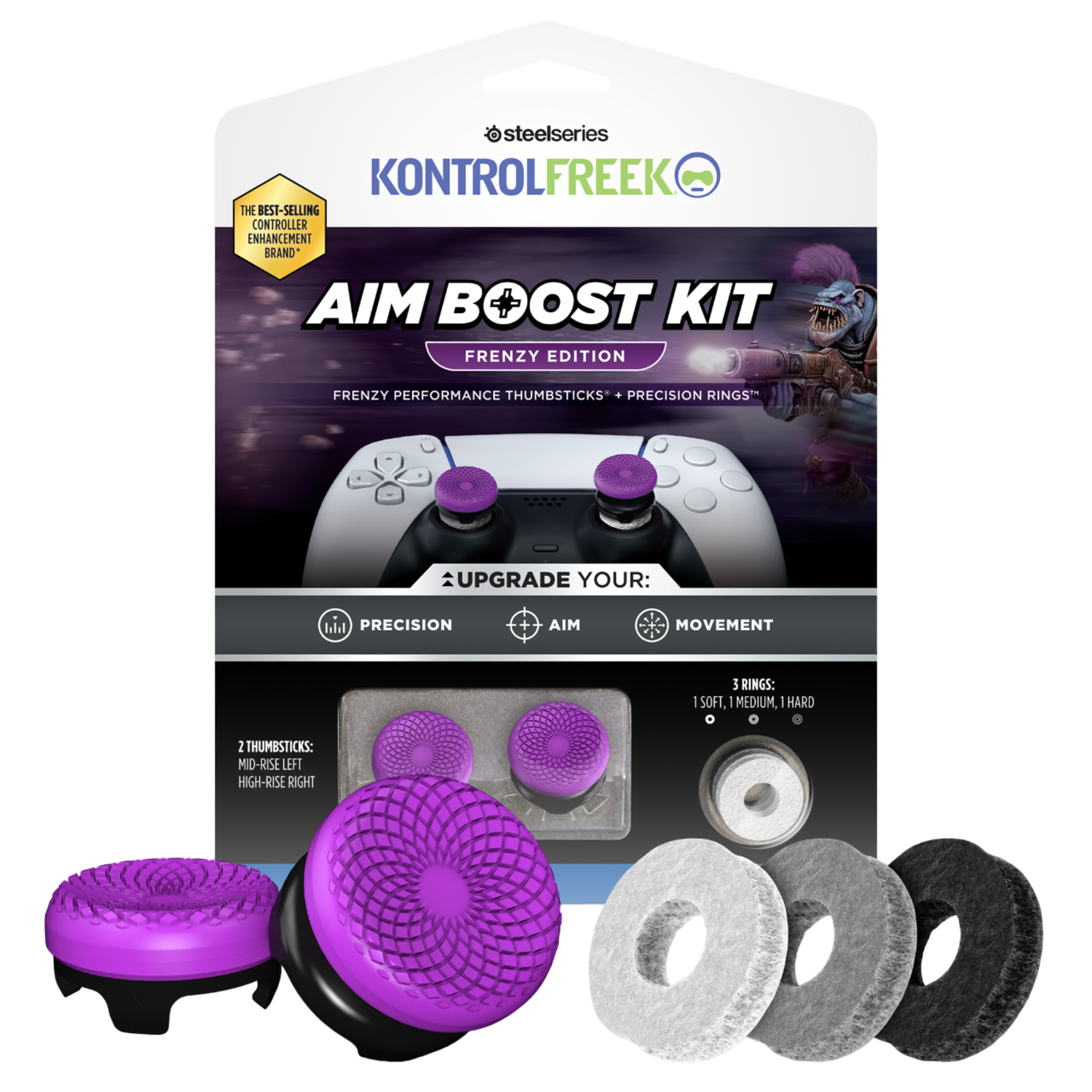 KontrolFreek Kontrolfreek Frenzy Aim Boost Kit Duimstokken - Paars/zwart