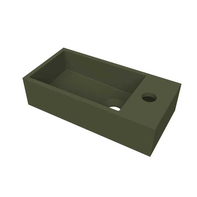 Arcqua Arcqua Flair fontein - 36x18x9cm - cast marble - 1 kraangat - rechts - mat groen WAS395636