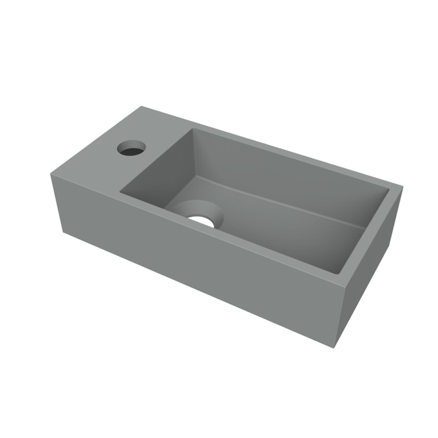 Arcqua Arcqua Flair fontein - 36x18x9cm - cast marble - 1 kraangat - links - mat grijs WAS456898