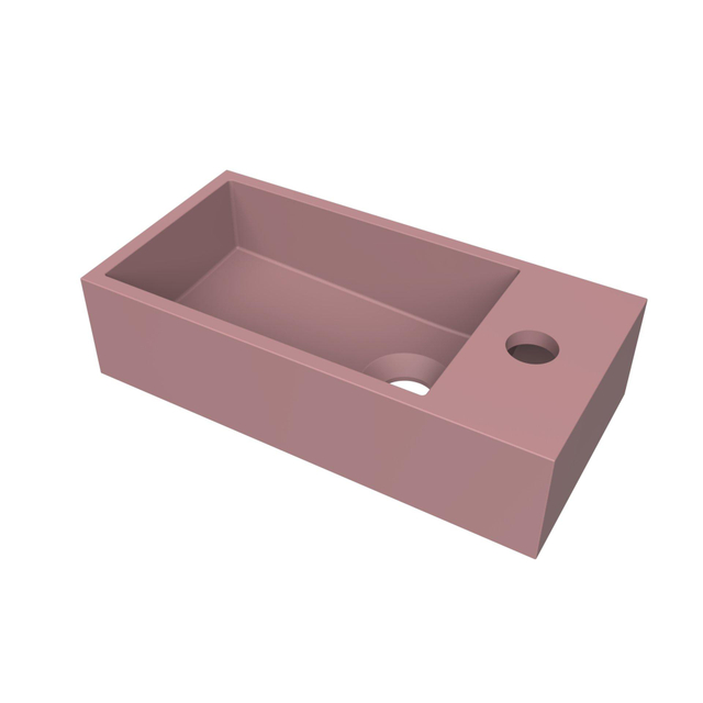 Arcqua Arcqua Flair fontein - 36x18x9cm - cast marble - 1 kraangat - rechts - mat roze WAS407339