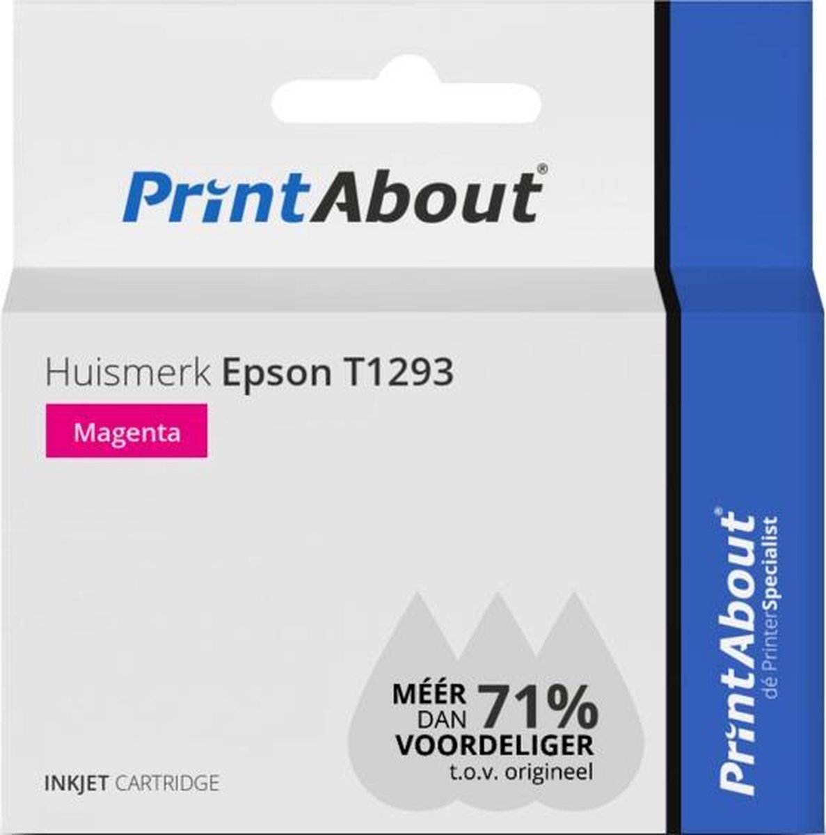 PrintAbout Huismerk Epson T1293 Inktcartridge - Magenta