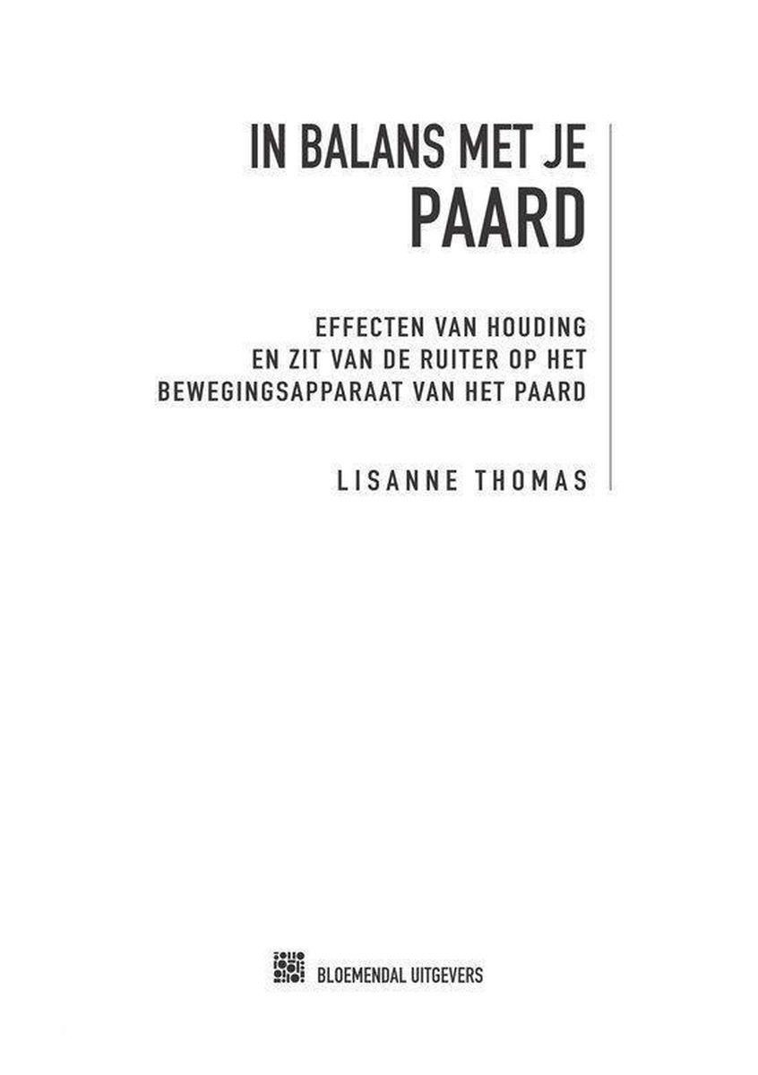 Bloemendal Uitgevers In balans met je paard