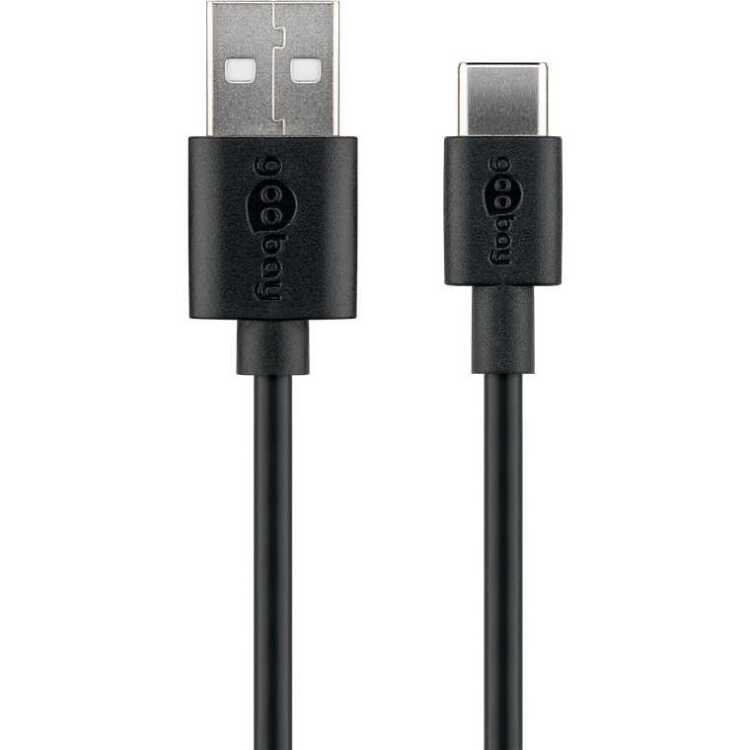 Pro Pro USB-A USB-C - 1m - USB 2.0 - Zwart