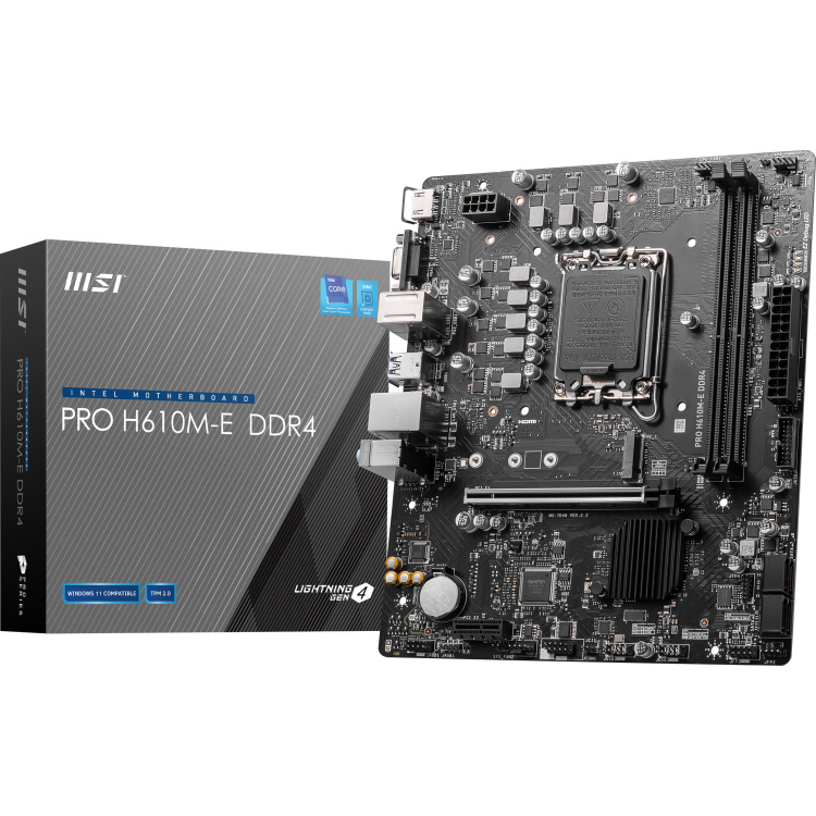 MSI MSI PRO H610M-E DDR4 Moederbord - Intel H610 - Intel LGA1700 socket - DDR4 RAM - Micro-ATX