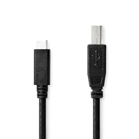 Nedis Nedis - USB-C cable - 24 pin USB-C to USB Type B - 2 m - Zwart