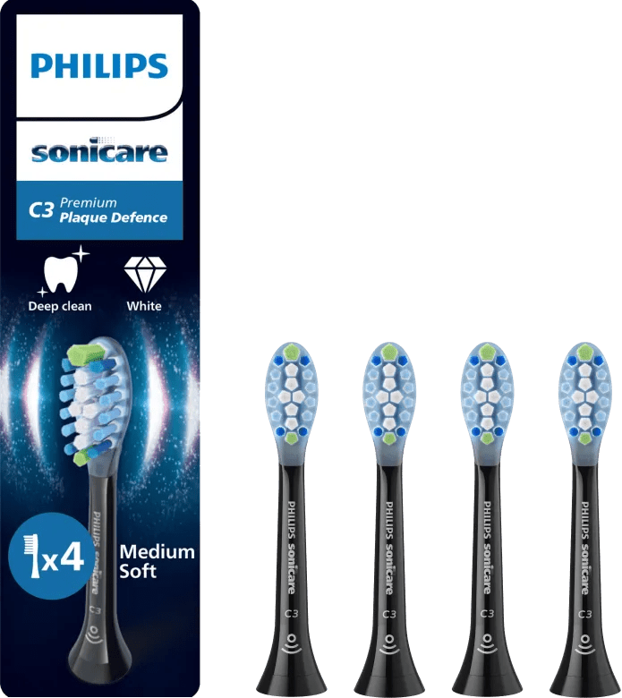 Philips Tandenborstelkoppen Sonicare Premium Plaque Defence- black - 4pcs