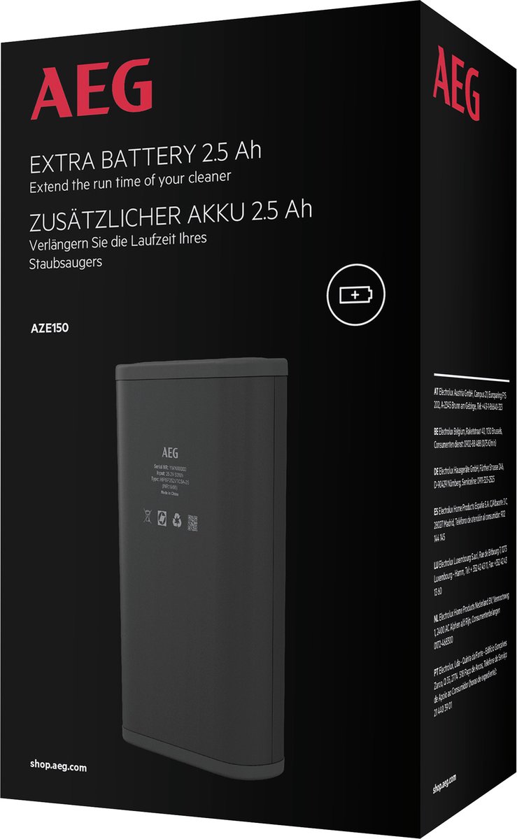 AEG AEG Extra batterij AZE150 AP8 Batterij - Zwart