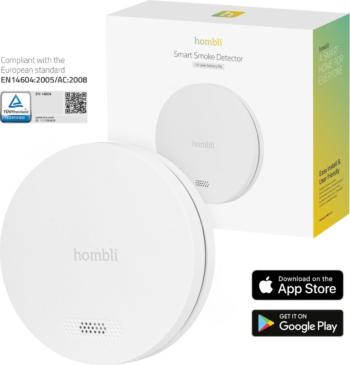 Hombli HOMBLI Smoke Detector Brandbeveiliging Wit