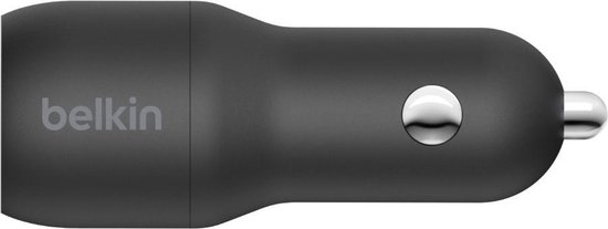 Belkin Dual USB-A Car Charger 24 Watt met PVC USB-A-naar-micro-USB-kabel 1 Meter - Zwart