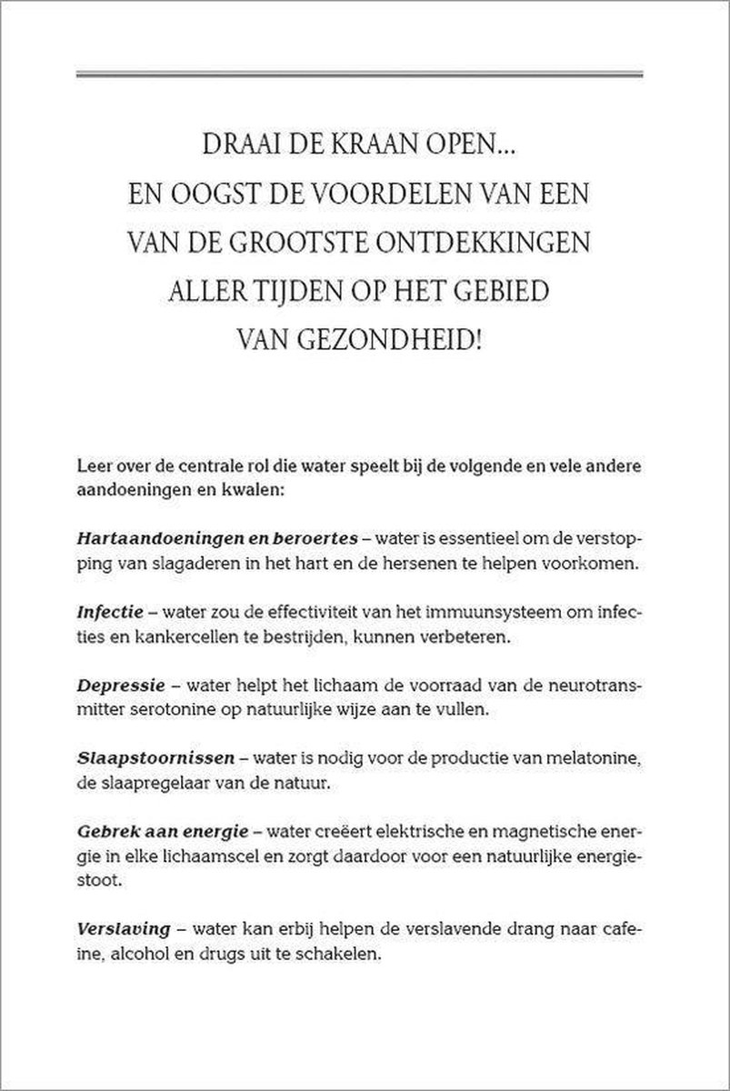 Succesboeken Water, het goedkoopste medicijn
