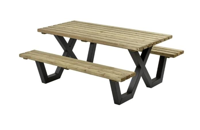 Talen Buitenmeubelen Picknicktafel geimpregneerd metalen frame 180x160 cm -