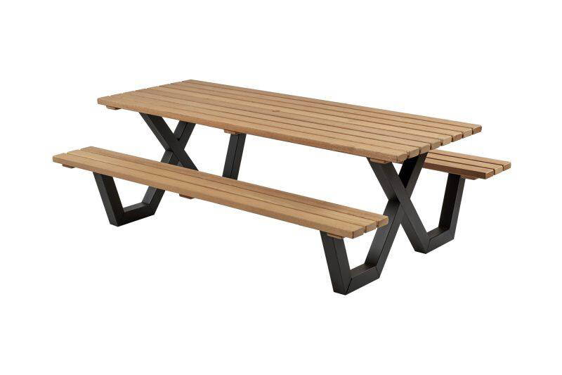 Talen Buitenmeubelen Picknicktafel hardhout metalen frame 230x160 cm -
