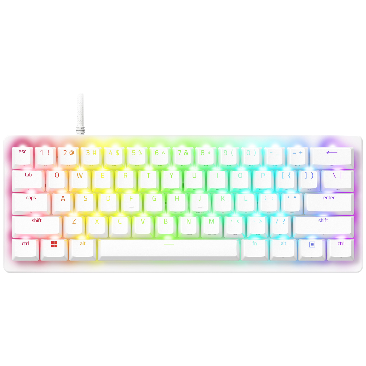 Razer Razer Huntsman V3 Pro Mini Keyboard - White Us Qwerty Layout Bedraad Gamingtoetsenbord Zwart