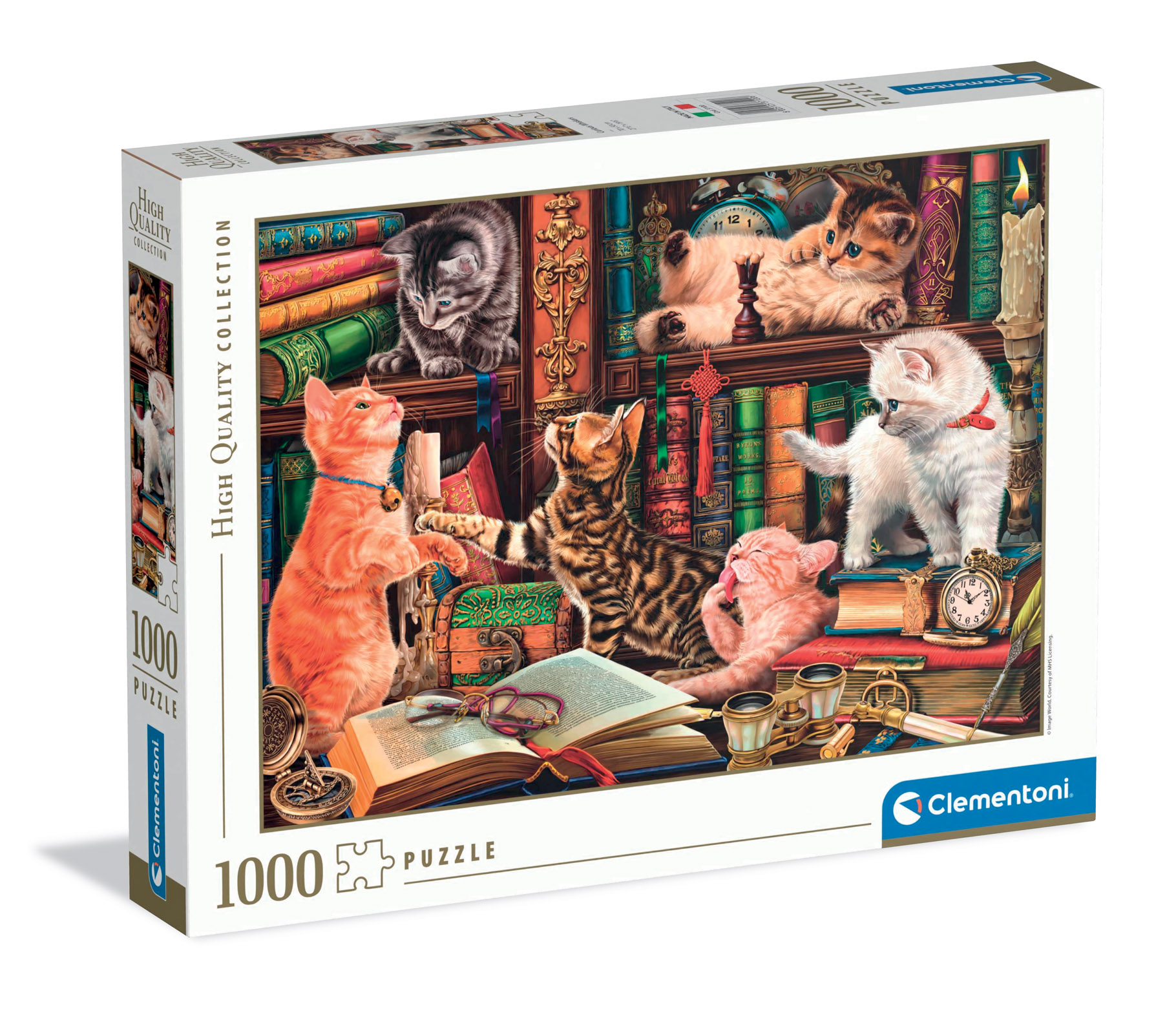 Top1Toys Clementoni puzzel kittens in de bibliotheek 1000 stukjes