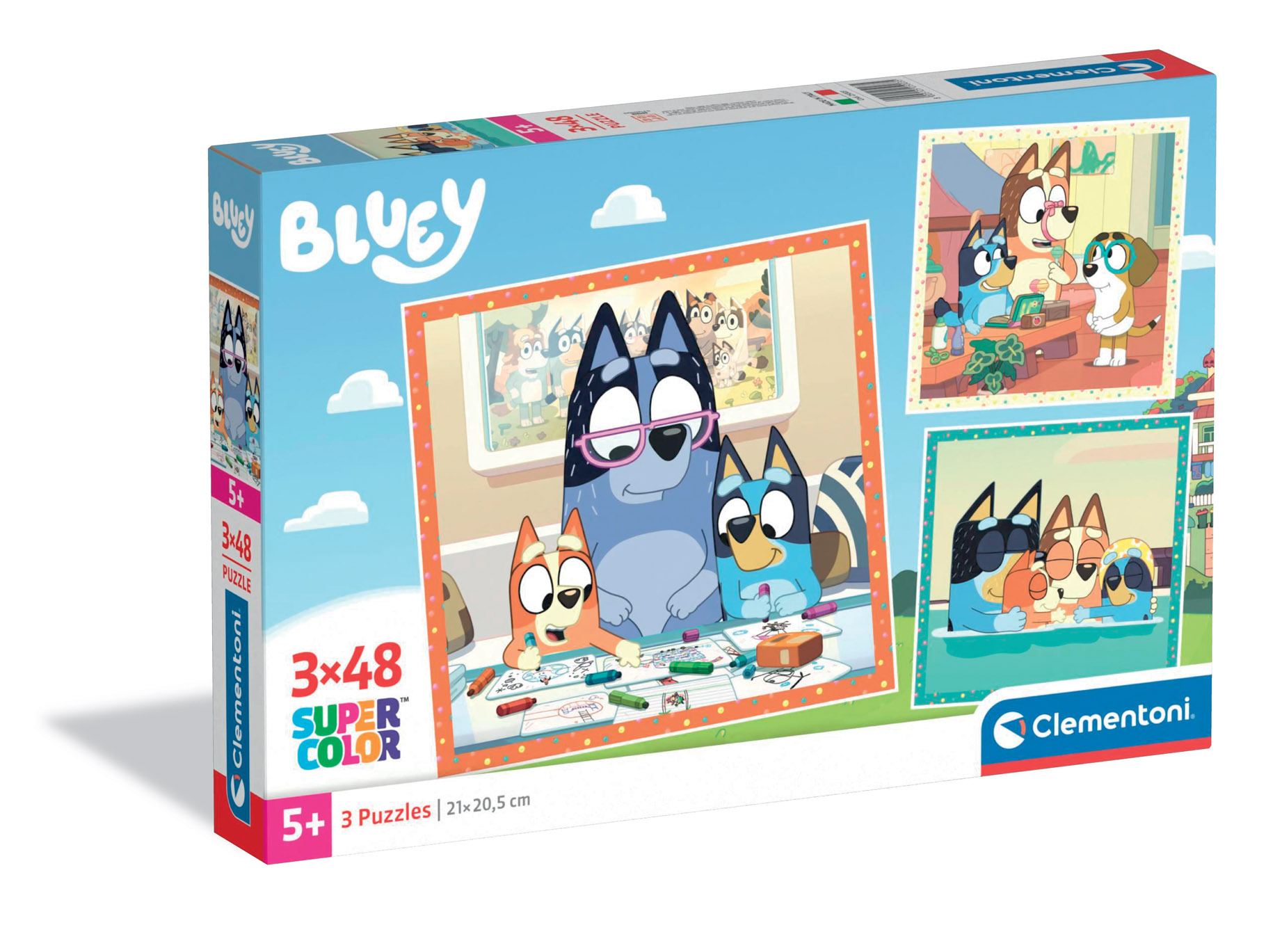 Top1Toys Clementoni puzzel Bluey 3x48 stukjes