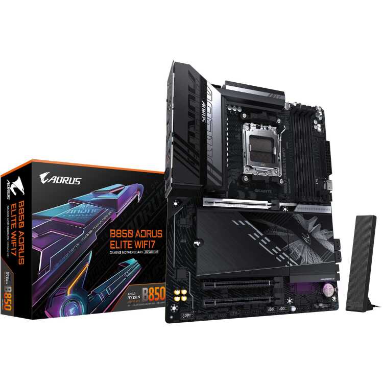 Gigabyte B850 AORUS ELITE WIFI7 Moederbord - AMD B850 - AMD AM5 socket - DDR5 RAM - ATX