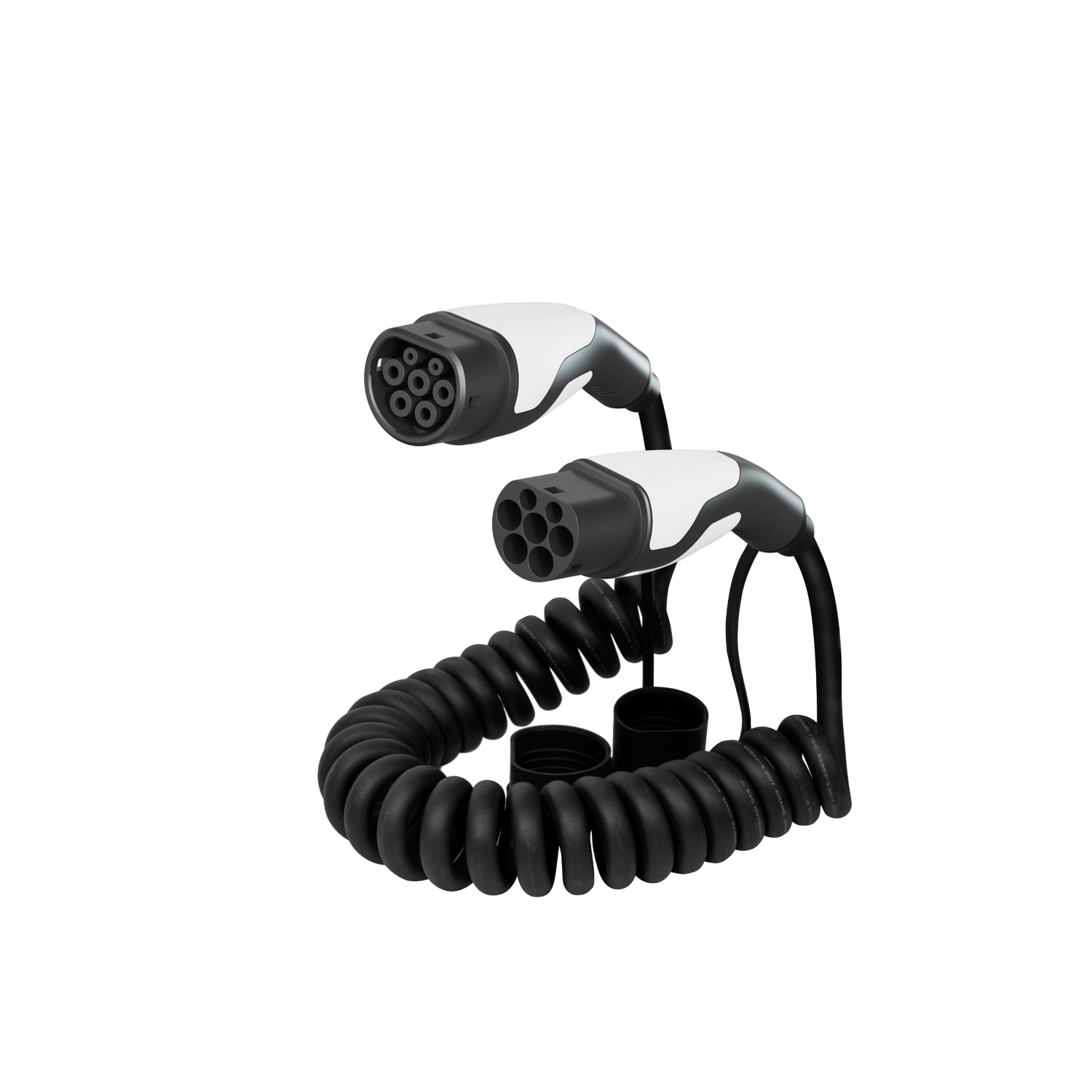 Sinox Type 2 32a 3 Phase 3-5m Zwart Ev Spiral Oplaadkabel