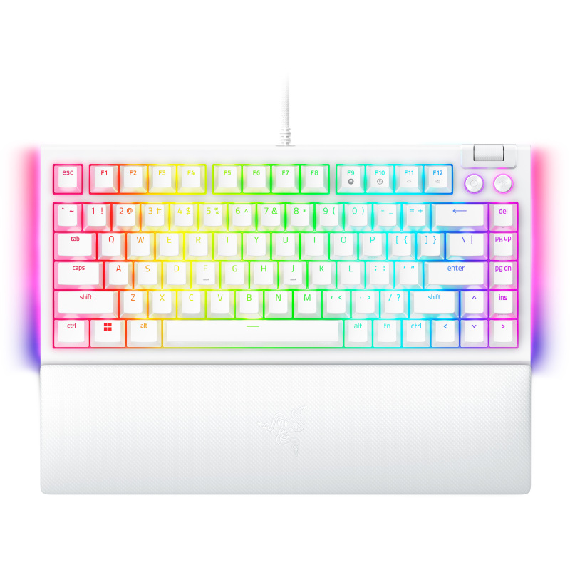 Razer BlackWidow V4 75% Hot-swappable Mechanical Gaming Keyboard - White Edition - US Qwerty Layout