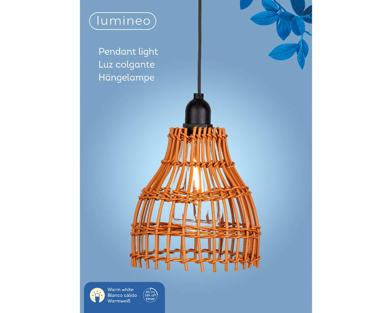 Lumineo Hanglamp wicker LED warm wit I Lumineo - Lumineo