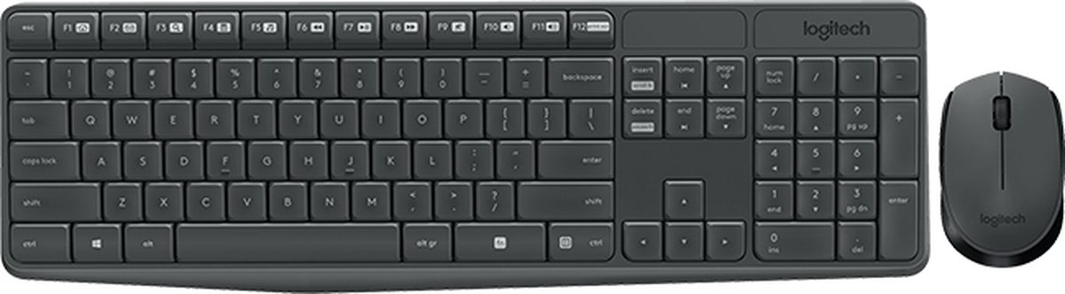 Logitech Keyboard and Wireless Mouse MK235 - Zwart