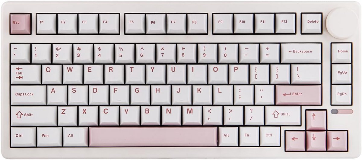 Draadloos Mechanisch Gaming Toetsenbord 75% Gasket Mount Hot-Swappable 81 Toetsen QMK/VIA RGB