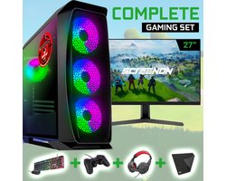 ScreenON - Gaming Set - X100126 - V2 (GamePC.X100126 + 27 Inch Monitor + Toetsenbord + Muis)