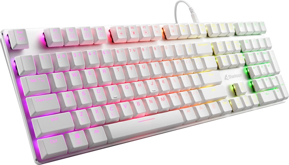 Sharkoon PureWriter RGB Blue toetsenbord USB QWERTY Amerikaans Engels Wit