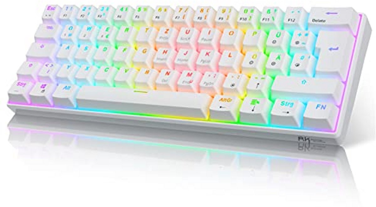 Draadloos Mechanisch Toetsenbord 60% met RGB - Ideaal voor Gaming - 3-modus Verbinding