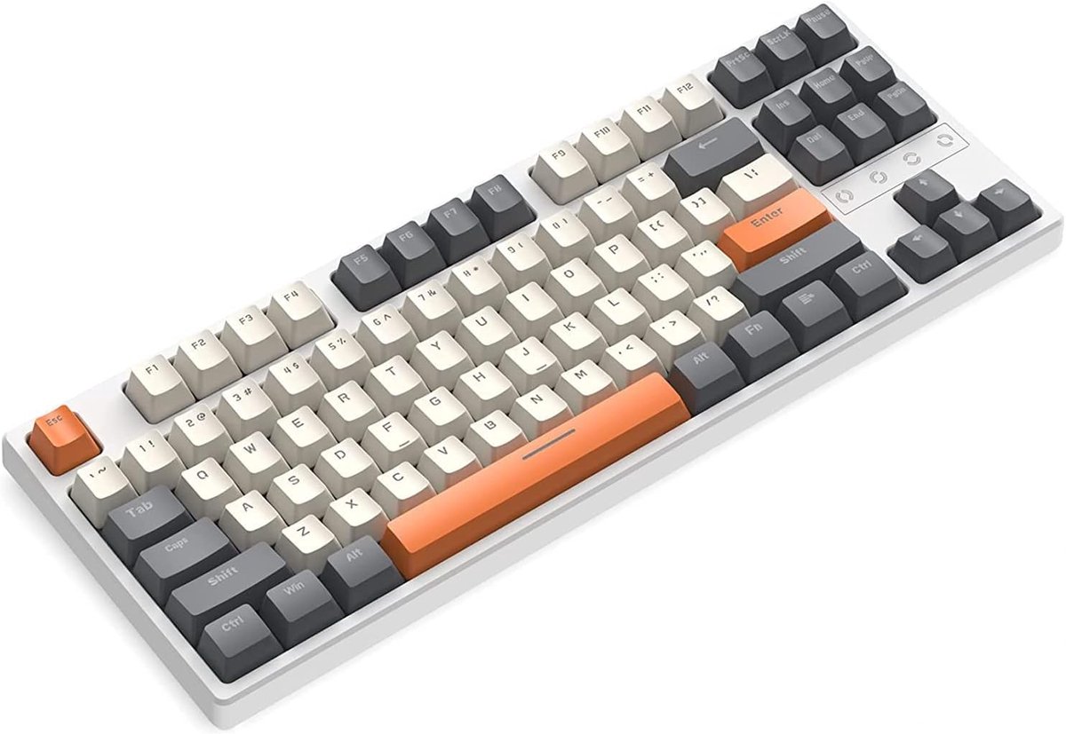 Draadloos Mechanisch Gaming Toetsenbord 75% TKL Compact RGB Hot-Swappable Blauwe Switches Grijs