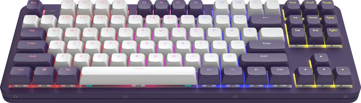 Dark Project - ALU87A - Mechanisch Gaming Toetsenbord ANSI (ENG) - Violet/Wit