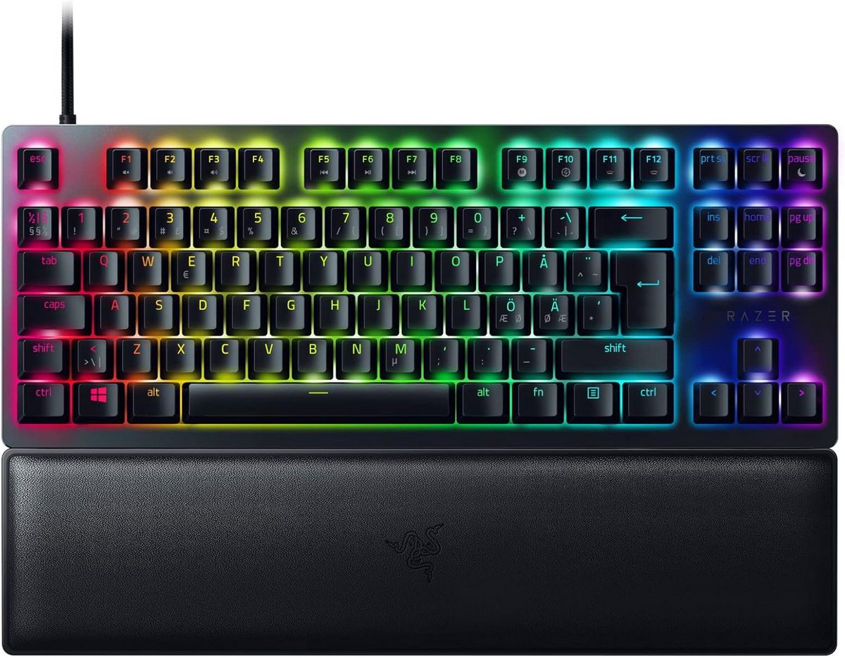 TKL Gaming Toetsenbord met Tactiele Paarse Switches - Compact Nordic Layout